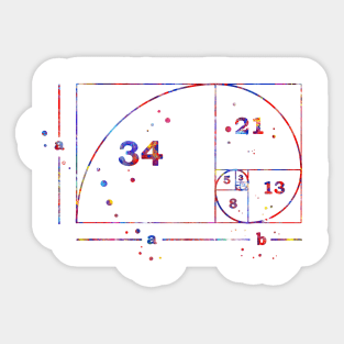 Fibonacci spiral Sticker